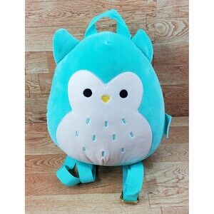 Squishmallows Winston the Owl Backpack 12" Plush Blue Zip Pocket